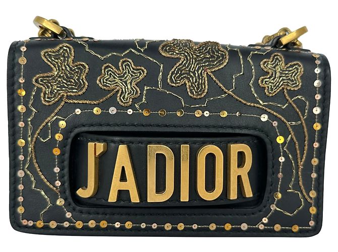 Borsa a patta Christian Dior J'Adior con catena in pelle nera - vista 5