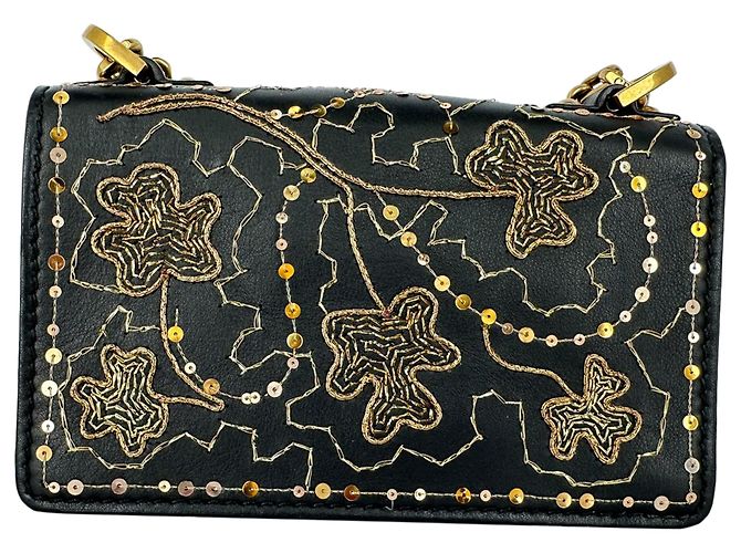 Borsa a patta Christian Dior J'Adior con catena in pelle nera - vista 8