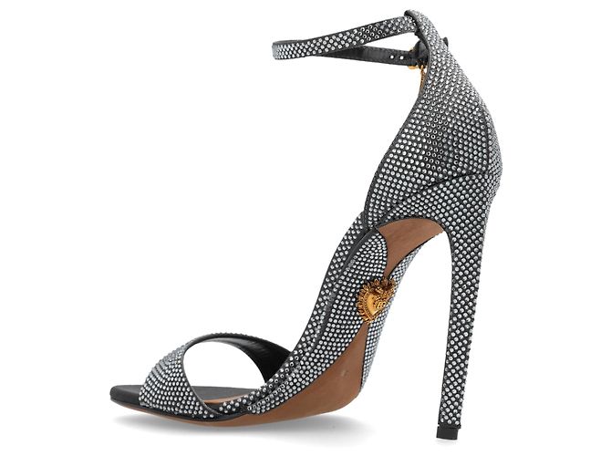 Sandali con tacco Dolce & Gabbana con cristalli grigi - vista 3