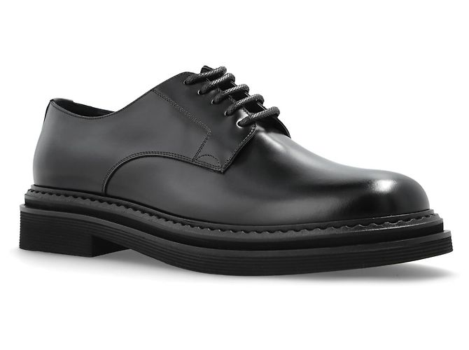 Scarpe Derby in pelle nera Dolce & Gabbana - vista 2