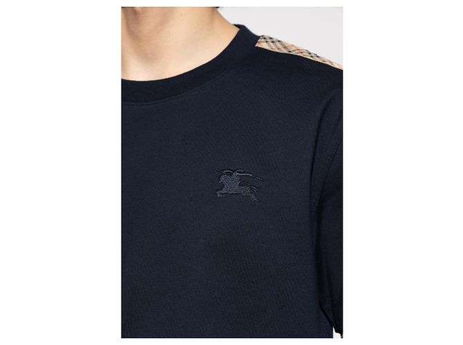 T-shirt Burberry Seth blu in cotone - vista 3