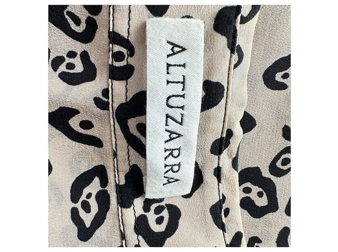 Blusa Altuzarra con estampado de leopardo en seda beige - vista 4