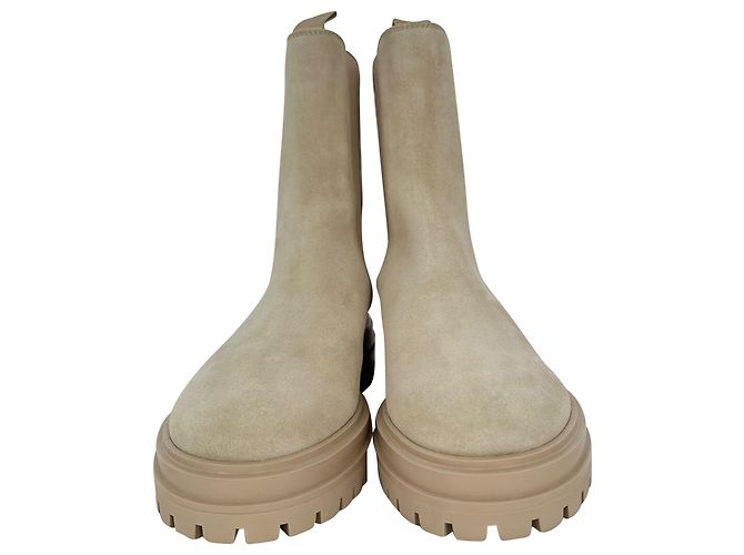 Stivaletti Chester Gianvito Rossi in camoscio beige - vista 2