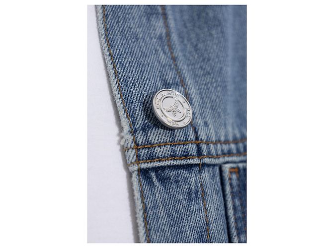 Chaqueta vaquera MCM azul de algodón con bordado y cinturón - vista 5