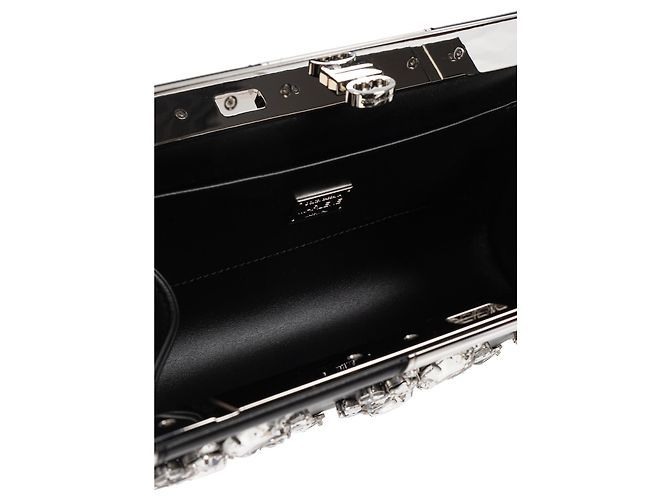 Clutch Marlene in pelle nera con cristalli Dolce & Gabbana - vista 3