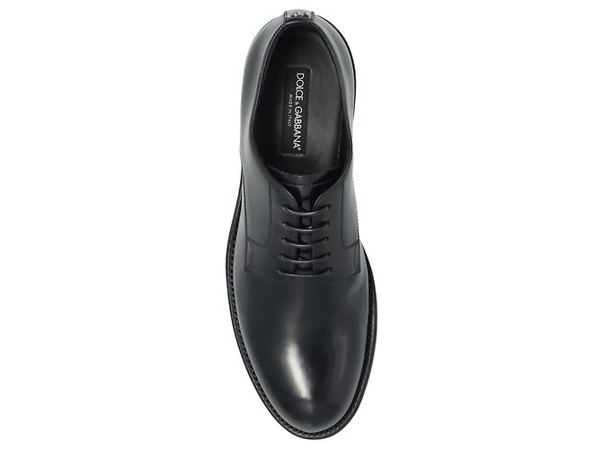 Scarpe Derby in pelle nera Dolce & Gabbana - vista 4