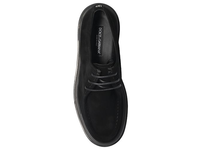 Scarpe derby in suede nero Dolce & Gabbana - vista 4