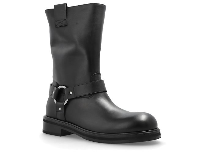Dolce & Gabbana Black Leather Engineer Boots - view 2