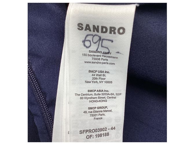 Mini Abito Sandro Nicole in Poliestere Blu Navy - vista 6