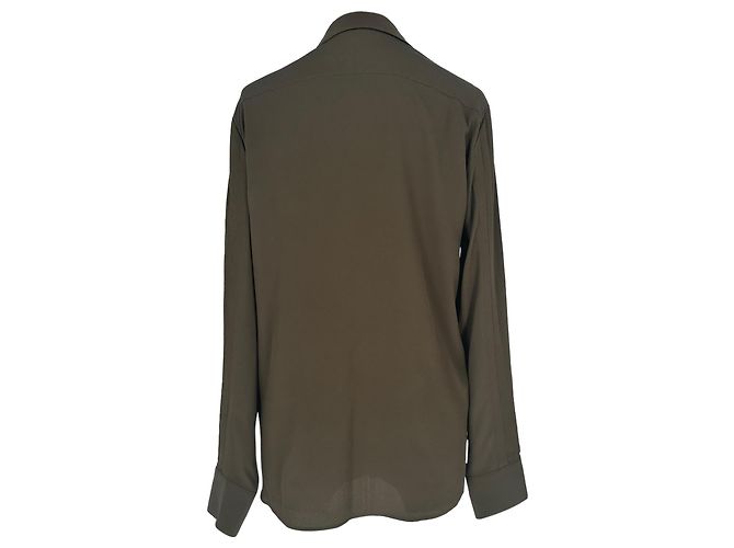 Blusa asimétrica con botones Altuzarra en acetato marrón - vista 3