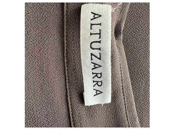 Blusa asimétrica con botones Altuzarra en acetato marrón - vista 5