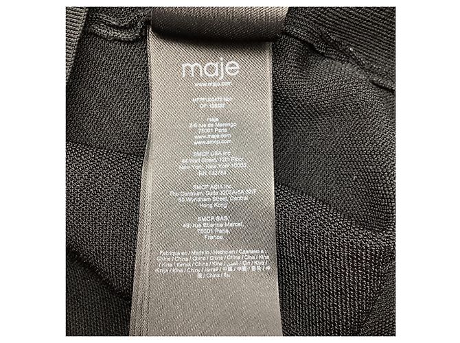 Maje Tanktop mit Perlenriemen aus schwarzer Viskose - Ansicht 7