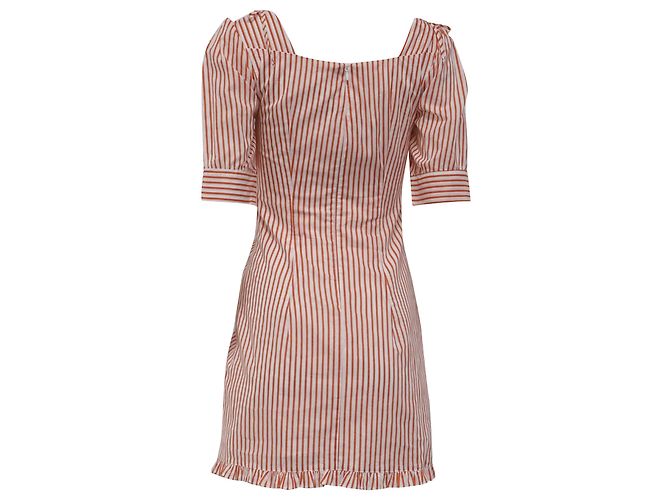 Autre Marque Vestido mini a rayas Selma For Love and Lemons en algodón naranja - vista 4