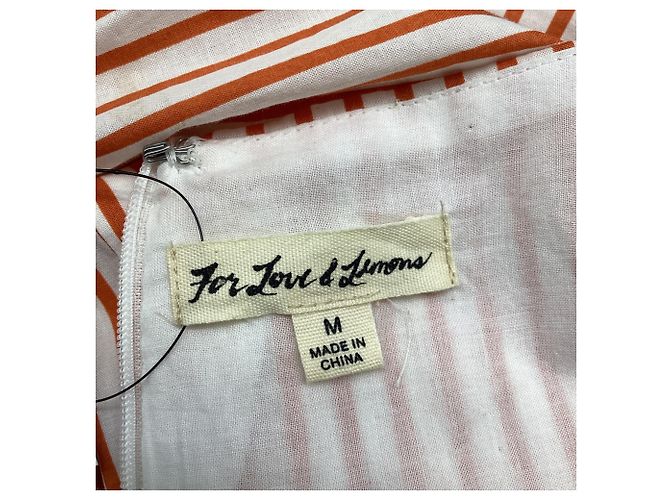 Autre Marque Vestido mini a rayas Selma For Love and Lemons en algodón naranja - vista 6