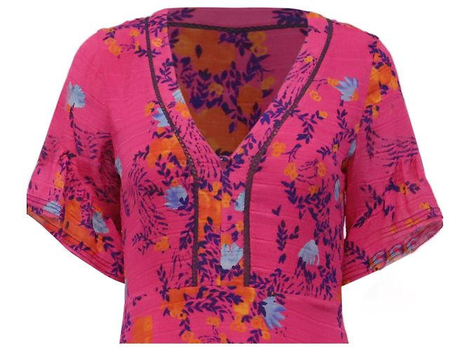 Autre Marque Mini vestido Tanya Taylor de estampado floral en seda rosa - vista 2
