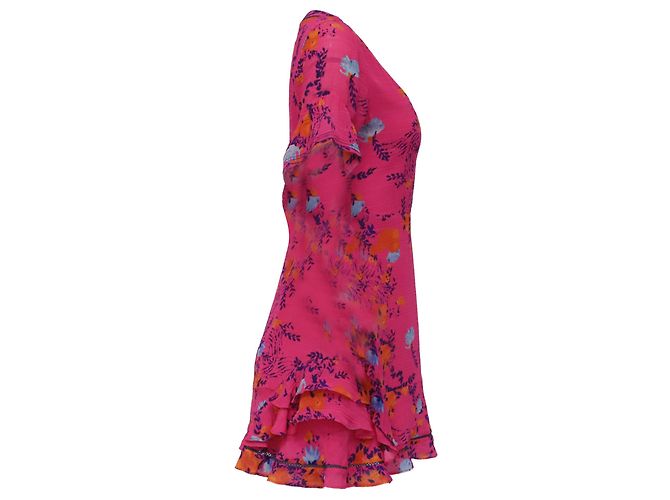 Autre Marque Mini vestido Tanya Taylor de estampado floral en seda rosa - vista 3