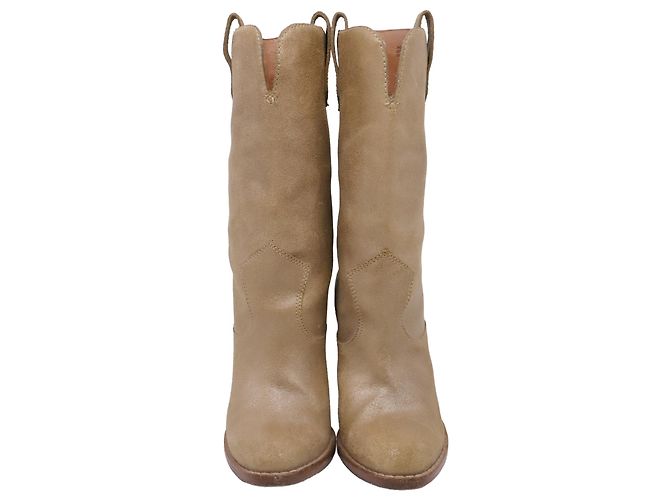 Michael Kors Western-Stiefeletten mit Absatz aus braunem Leder - Ansicht 2