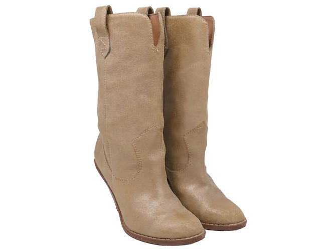 Michael Kors Western-Stiefeletten mit Absatz aus braunem Leder - Ansicht 3