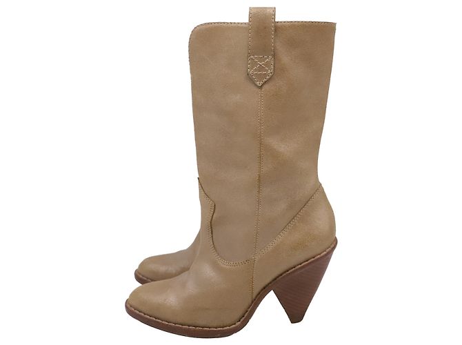 Michael Kors Western-Stiefeletten mit Absatz aus braunem Leder - Ansicht 4