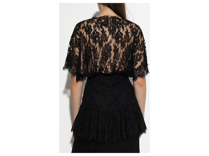 Chloé Blusa de encaje negra de algodón - vista 2