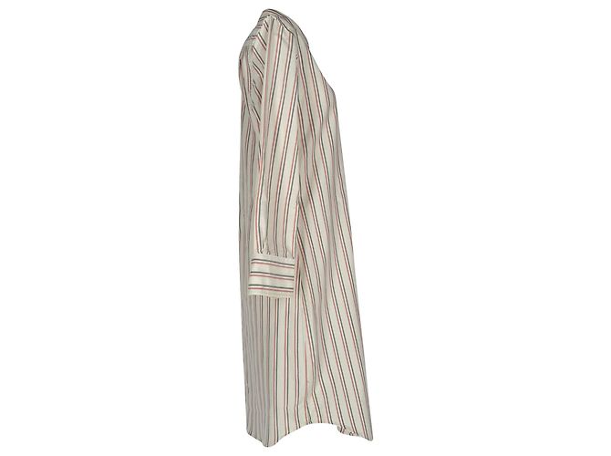 Vestido camisero midi a rayas Thom Browne en algodón blanco - vista 2