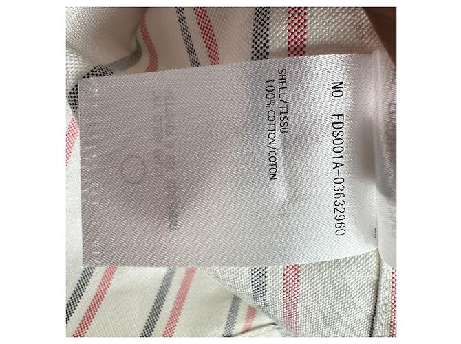 Vestido camisero midi a rayas Thom Browne en algodón blanco - vista 7