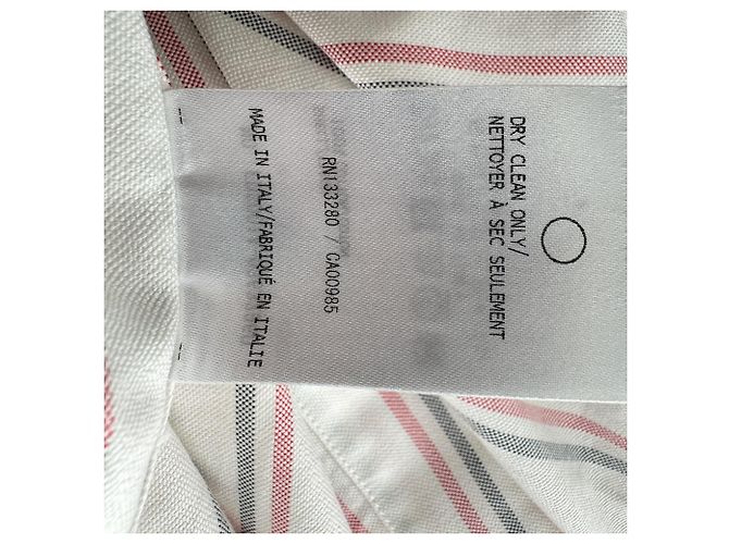 Vestido camisero midi a rayas Thom Browne en algodón blanco - vista 9