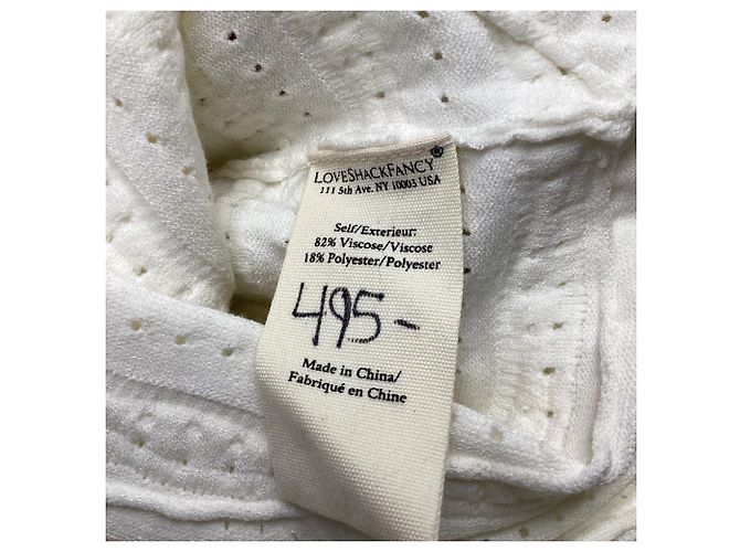 Loveshackfancy Tayleen Pointelle Strick-Midikleid aus weißer Viskose - Ansicht 4