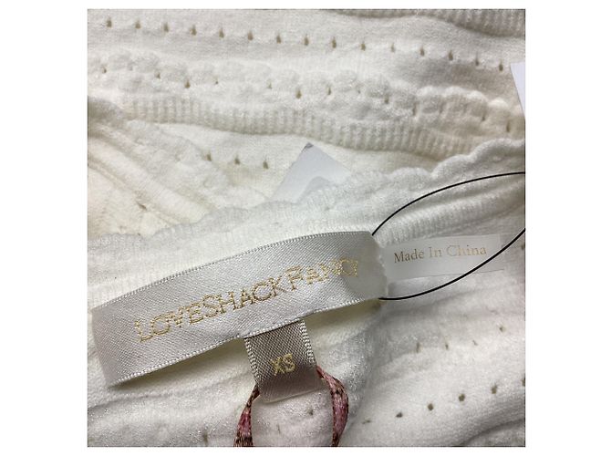Loveshackfancy Tayleen Pointelle Strick-Midikleid aus weißer Viskose - Ansicht 5
