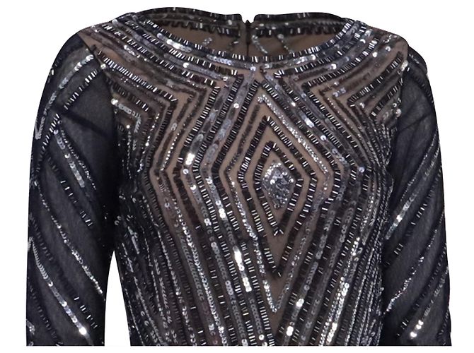 Autre Marque Abito da cocktail con perline a maniche lunghe Adrianna Papell Multicolor - vista 2