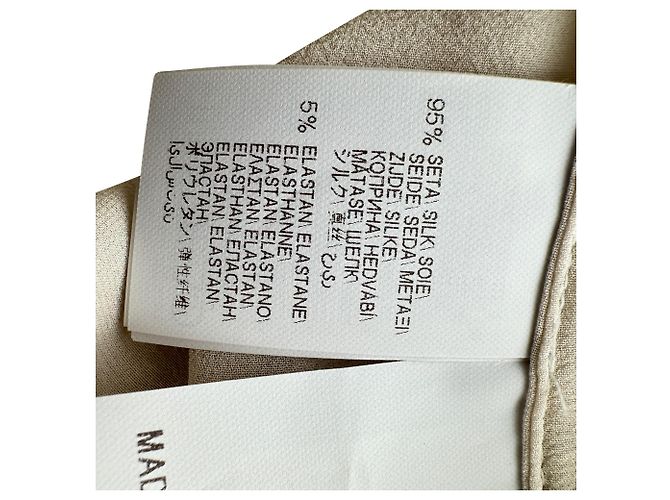 Brunello Cucinelli Langarm-Bluse aus cremefarbener Seide - Ansicht 6