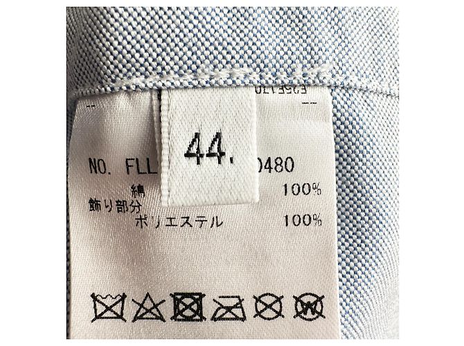 Thom Browne Button-Down besticktes Hemd aus blauer Baumwolle - Ansicht 6