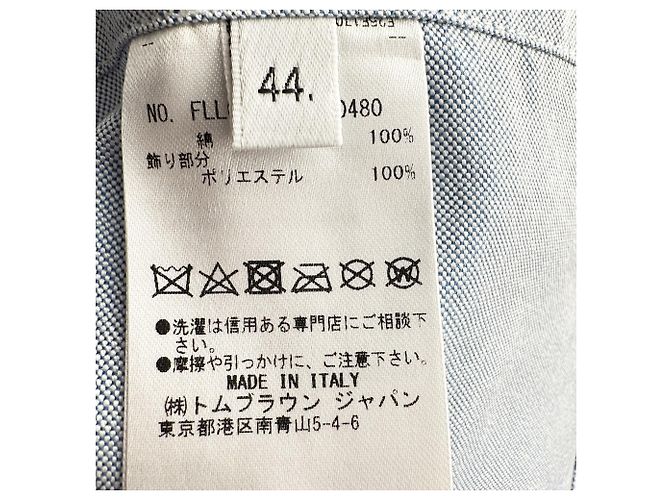 Thom Browne Button-Down besticktes Hemd aus blauer Baumwolle - Ansicht 7