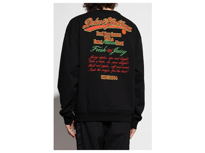 Felpa Dolce & Gabbana in cotone nera con logo - vista 2