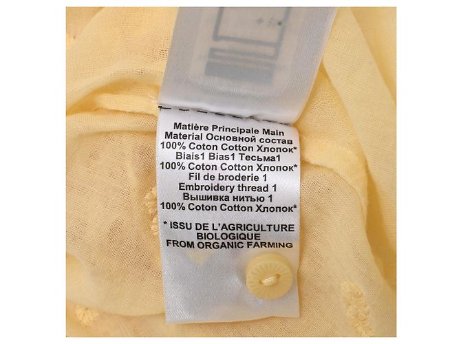 Blusa Isabel Marant Etoile Sorani de algodón amarillo con bordado inglés - vista 8
