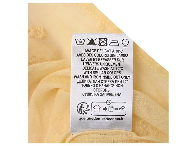 Blusa Isabel Marant Etoile Sorani de algodón amarillo con bordado inglés - vista 9