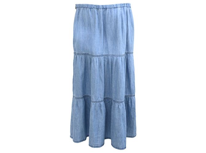 Falda midi a capas Ba&Sh en algodón azul - vista 3