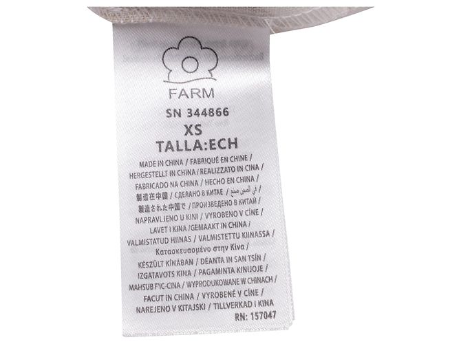 Falda midi estampada Farm Rio en lino beige - vista 5