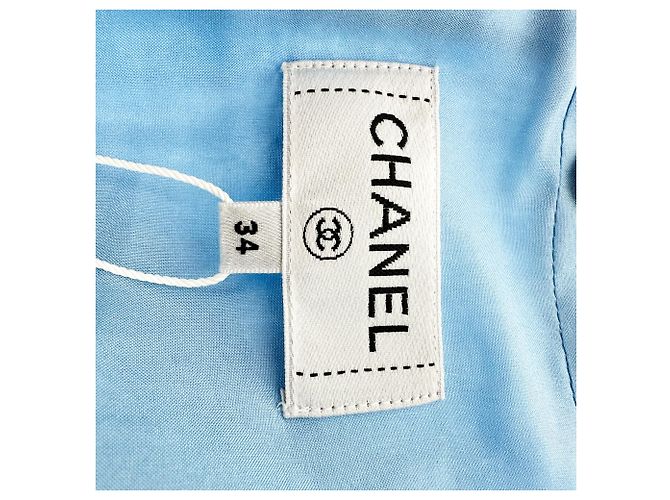Chanel Tweed-Minirock aus hellblauer Wolle - Ansicht 6