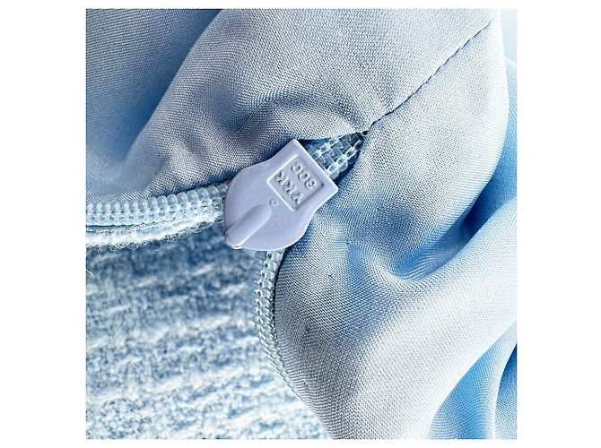 Chanel Tweed-Minirock aus hellblauer Wolle - Ansicht 9