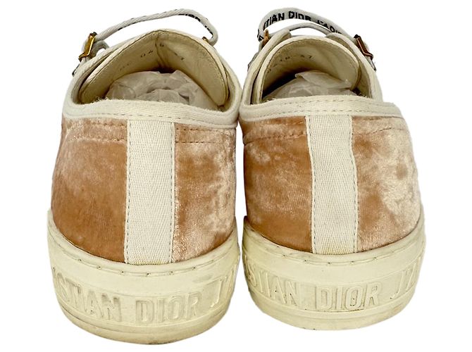 Sneakers basse Christian Dior Walk'n'Dior in velluto marrone - vista 5
