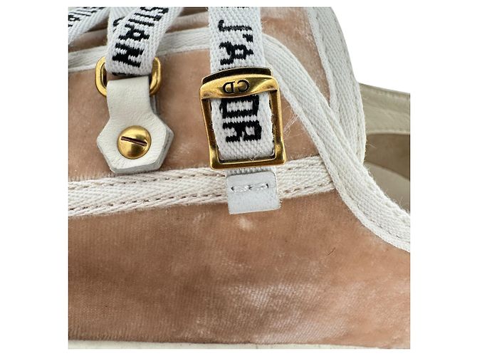 Sneakers basse Christian Dior Walk'n'Dior in velluto marrone - vista 8