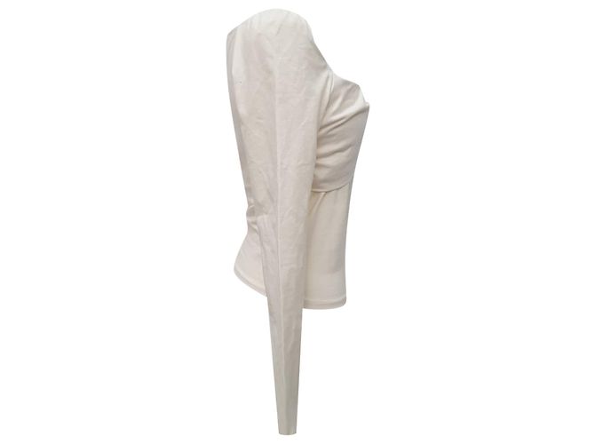 Top de manga larga cruzado Reformation Jeans en algodón blanco - vista 3
