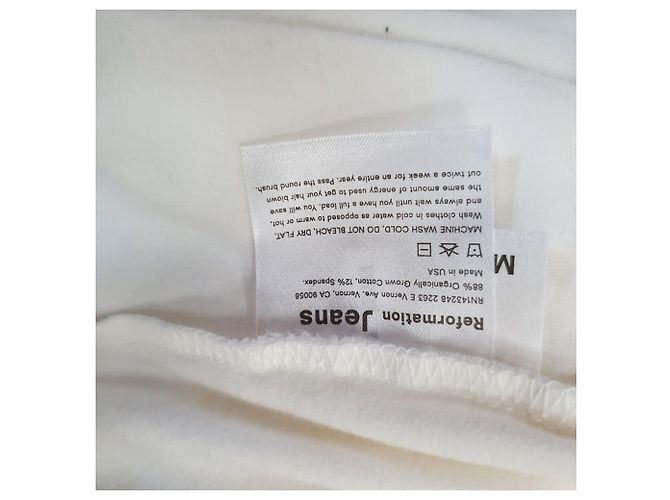 Top de manga larga cruzado Reformation Jeans en algodón blanco - vista 5