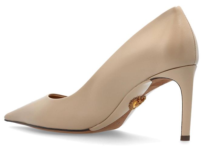 Décolleté con tacco a spillo Dolce & Gabbana in pelle marrone e beige - vista 3