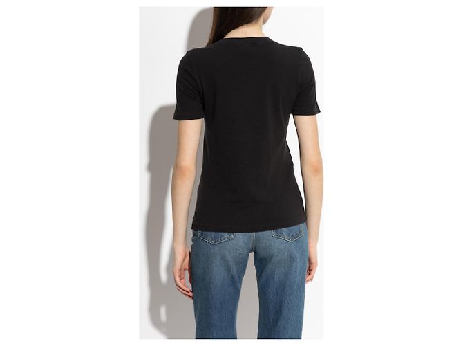 Camiseta Chloé Logo negra de algodón con estampado de flamenco - vista 2
