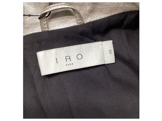 Iro Newhan Bikerjacke aus silbernem Lammleder - Ansicht 7