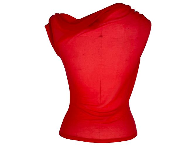 Top de punto Cello de Reformation en Lyocell Rojo - vista 3