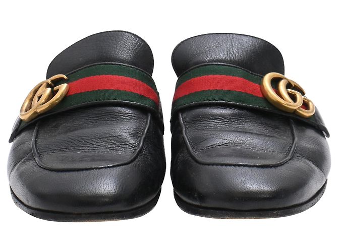 Mules Gucci Princetown in pelle nera - vista 2