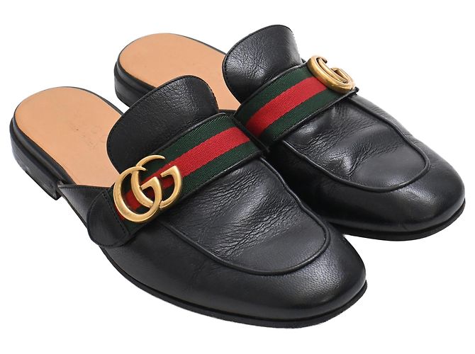 Mules Gucci Princetown in pelle nera - vista 4